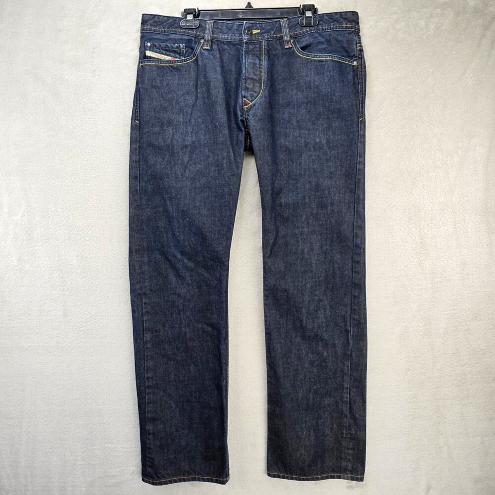 Diesel Viker Jeans Mens 36x32 Dark Blue Regular Straight Wash 0088Z Denim